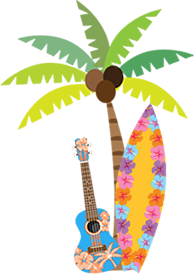 Palm Tree Guitar Surfboard R